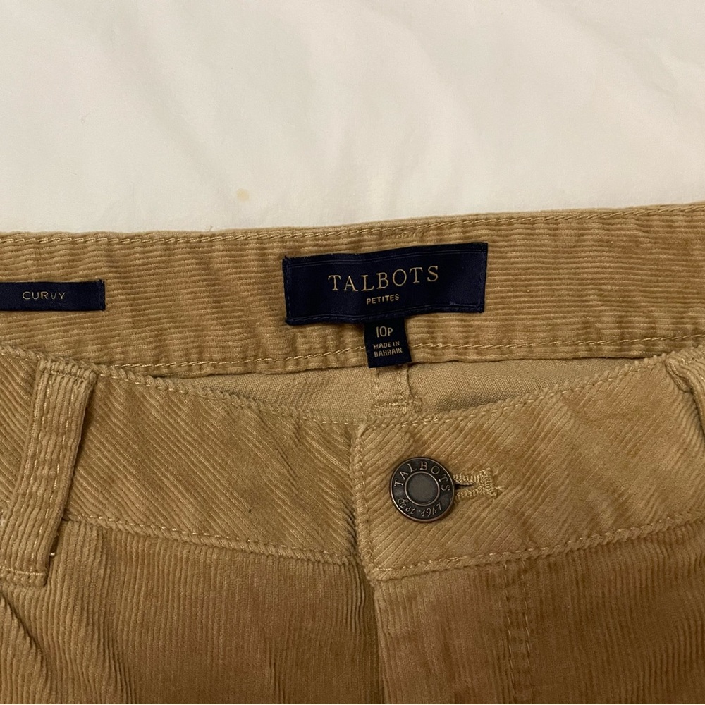 Talbots stretch corduroy light weight carmel color corduroy slacks w/spandex. - Picture 6 of 11
